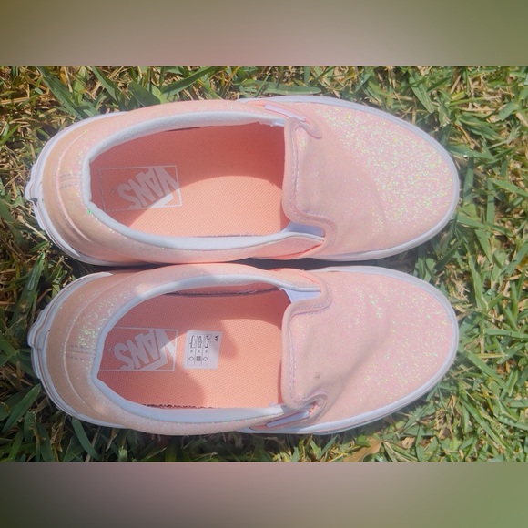 Vans Slip-On Kids 'Glitter - Apricot Nectar size 2.5 Vans - Picture 4 of 11